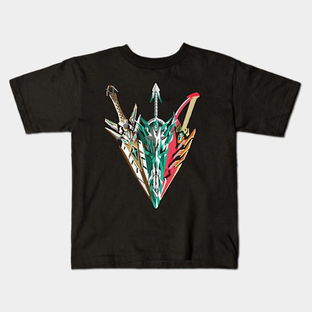 The Three Aegis Swords Kids T-Shirt by PneumaDesigns